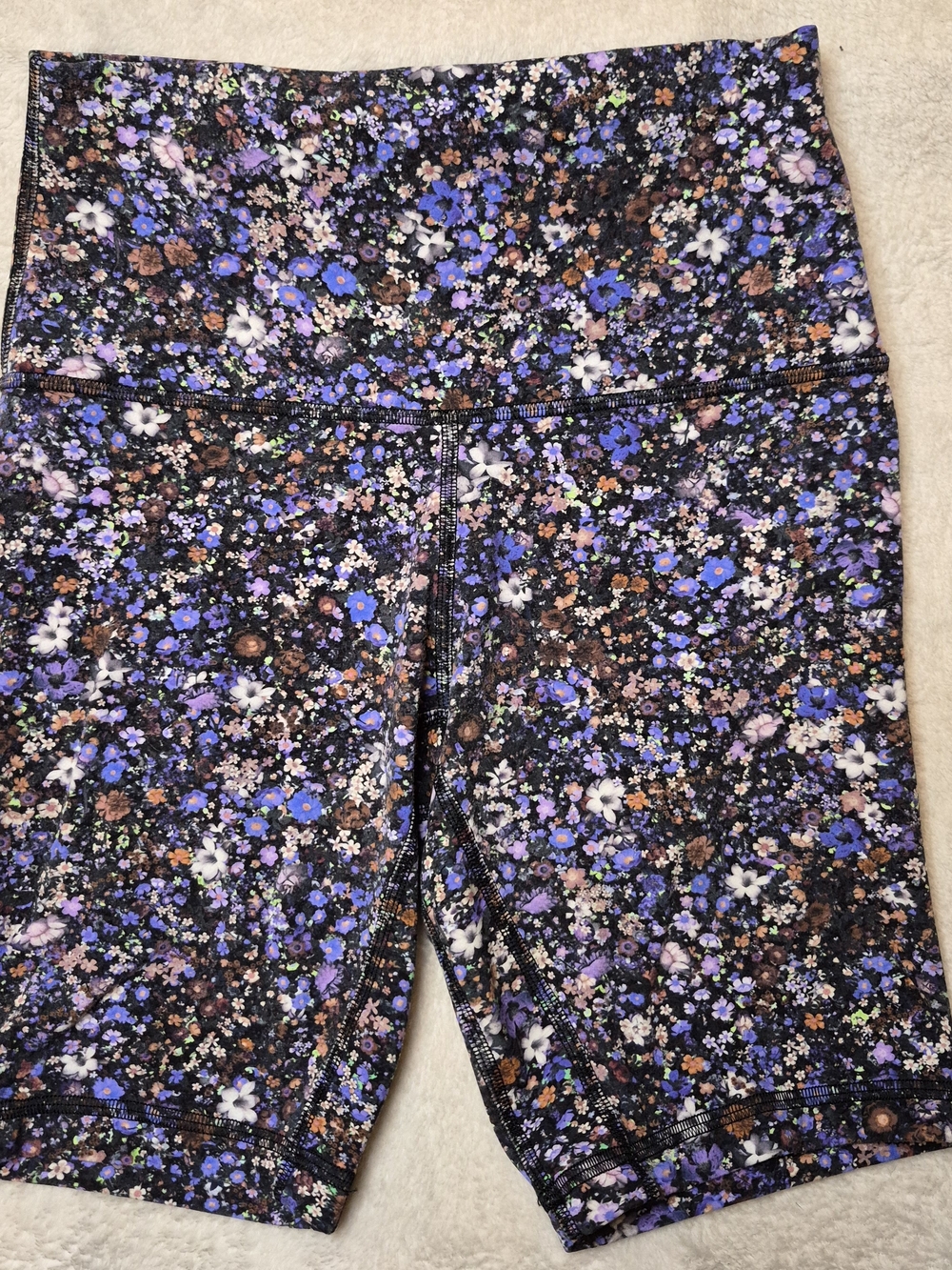 lululemon athletica Floral High-Rise Bike Shorts - Black, Purple, Brown